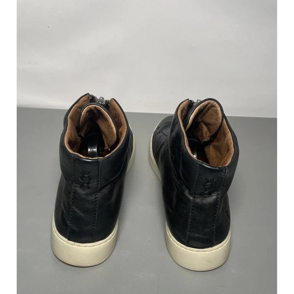 Frye Lena Womens Size 9M Black Leather Bootie Zip-Up High-Top Sneakers